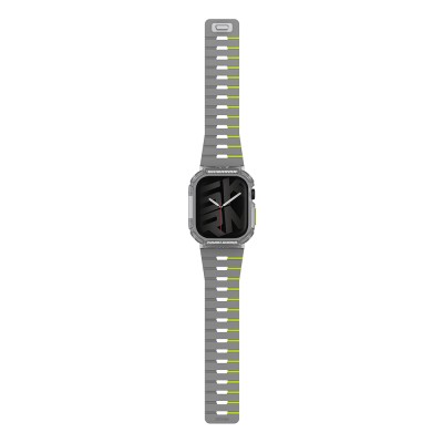 Apple Watch Ultra 49mm Skinarma Nightglow Atom TPU Kasa Koruyucu + Gemini Silikon Kordon - 4