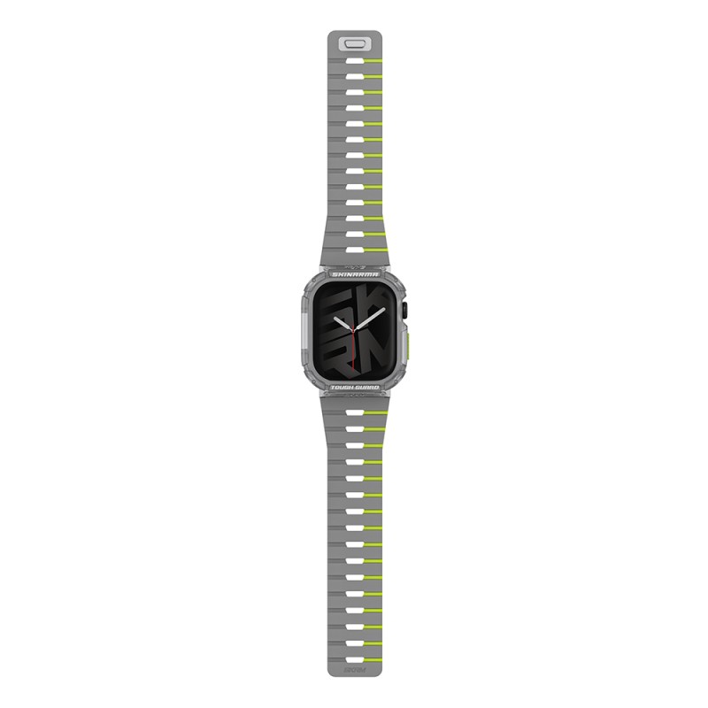 Apple Watch Ultra 49mm Skinarma Nightglow Atom TPU Kasa Koruyucu + Gemini Silikon Kordon - 4