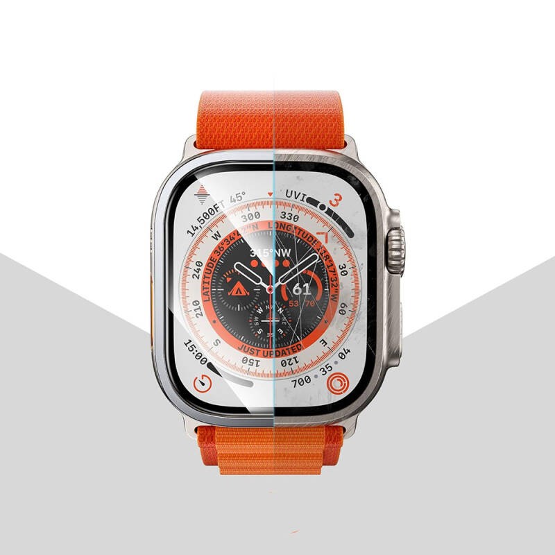 Apple Watch Ultra 49mm Wiwu Wi-JD106 Easy Install Akıllı Saat Temperli Cam Ekran Koruyucu - 6