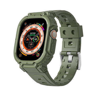 Apple Watch Ultra 49mm Wiwu Wi-WB014 Armor Series 2in1 Hard PC Case Protective Silicone Band - Wiwu