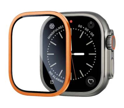 Apple Watch Ultra 49mm Zore ALM-01 Metal Çerçeveli Ekran Koruyucu - Zore
