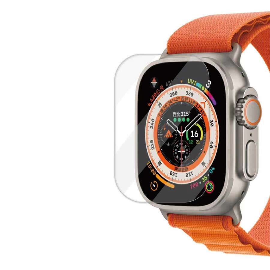Apple Watch Ultra 49mm Zore Akıllı Saat Cam Ekran Koruyucu - Renksiz