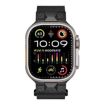 Apple Watch Ultra 49mm Zore KRD-107 Metal Hasır Kordon - Zore
