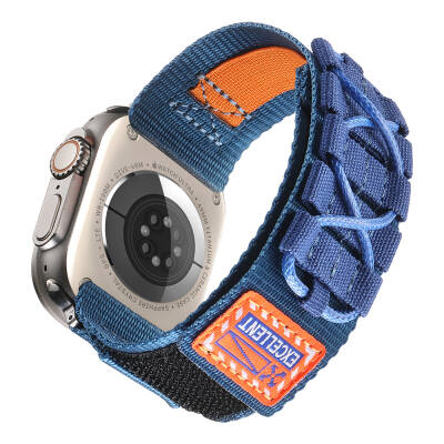 Apple Watch Ultra 49mm Zore KRD-112 Orbital Örgülü Halat Tasarımlı Naylon Kumaş Hasır Kordon - Zore