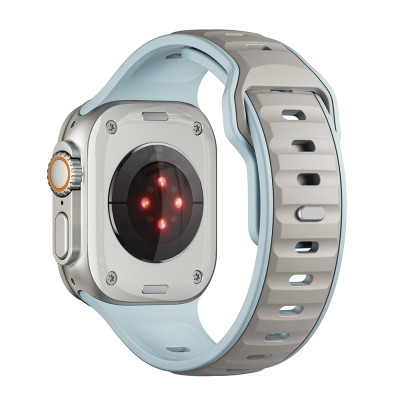 Apple Watch Ultra 49mm Zore KRD-135 Silicone Band Strap Strap Açık Mavi-Gri