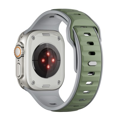 Apple Watch Ultra 49mm Zore KRD-135 Silicone Band Strap Strap Açık Yeşil-Gri