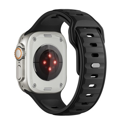 Apple Watch Ultra 49mm Zore KRD-135 Silicone Band Strap Strap Black