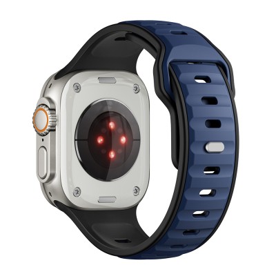 Apple Watch Ultra 49mm Zore KRD-135 Silicone Band Strap Strap Lacivert-Siyah