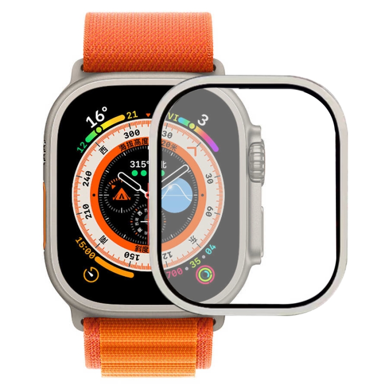Apple Watch Ultra 49mm Zore Metal Çerçeveli Ekran Koruyucu