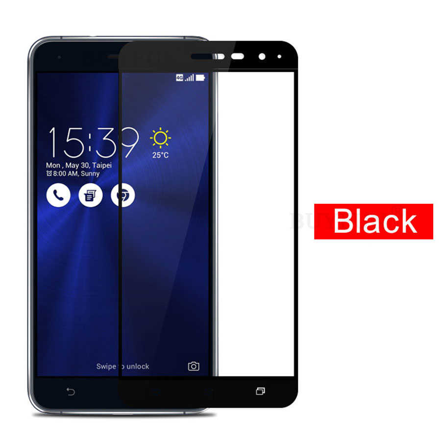 Asus Zenfone 3 ZE552KL Zore Ekranı Tam Kaplayan Düz Cam Koruyucu - Siyah