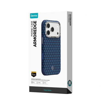 Benks ArmorGrid ArmorEdge X9 Series Kevlar Carbon Cover for Apple iPhone 17 Pro with M-Safe Charging and Raised Camera Bezel - 6
