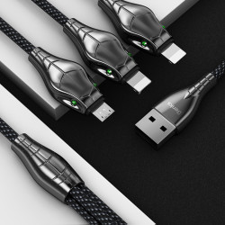 Benks D27 3 in 1 Snake Lightning+Lightning+Micro Kablo 1.5M - Thumbnail