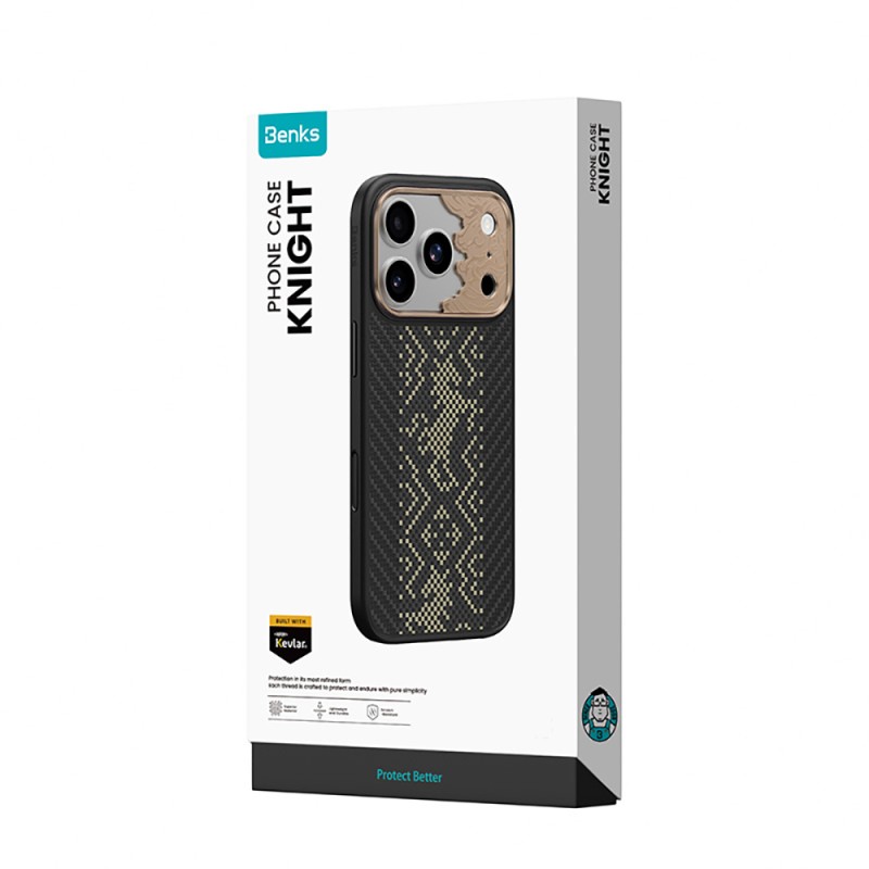 Benks Knight ArmorPro Kevlar Case for Apple iPhone 17 Pro Max with M-safe Charging Feature and Carbon Fiber Design. - 20