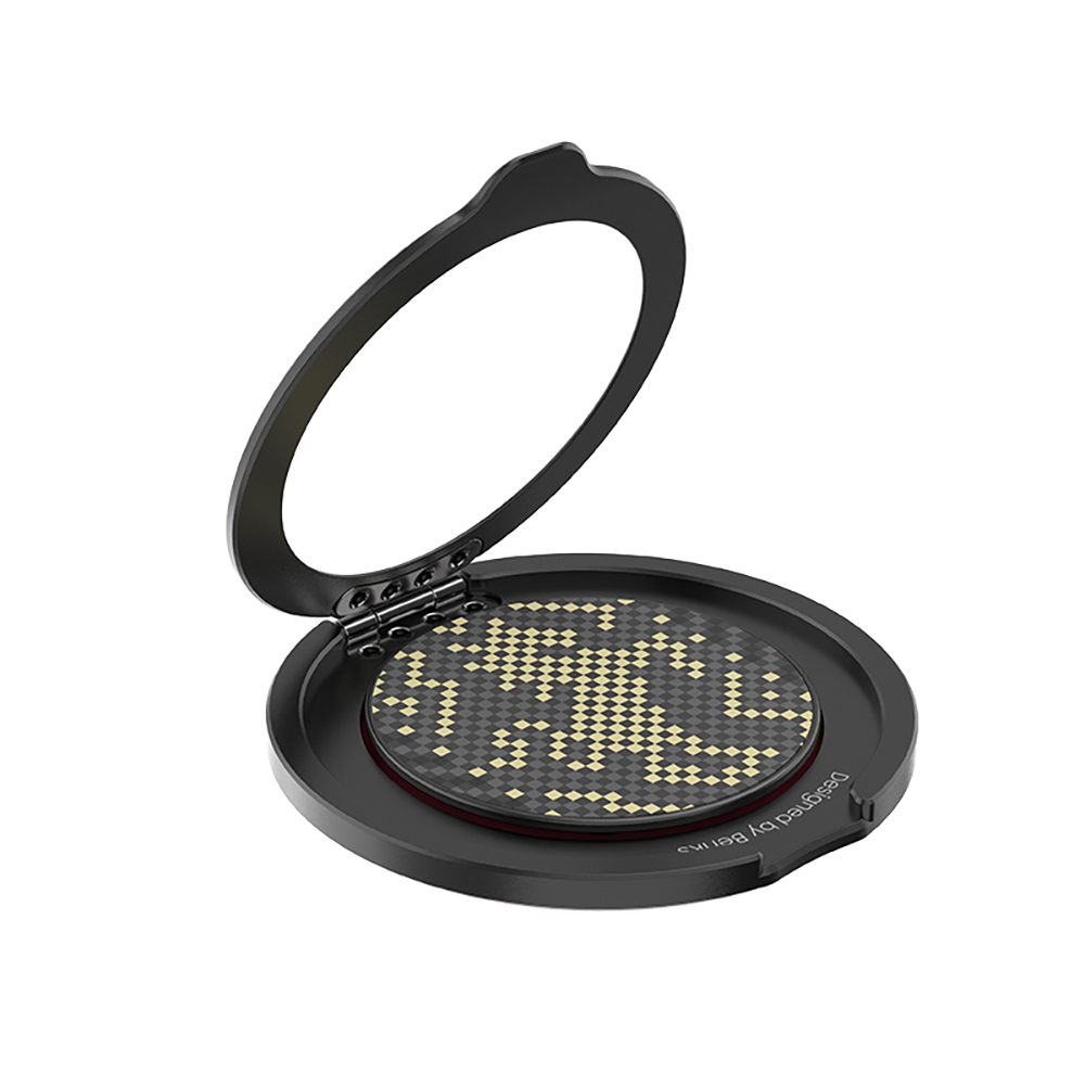 Benks L52 Magnetik 360 Derece Dönebilen ArmorTint Kevlar Tasarımlı Parmak Ring Stand - Siyah-Gold