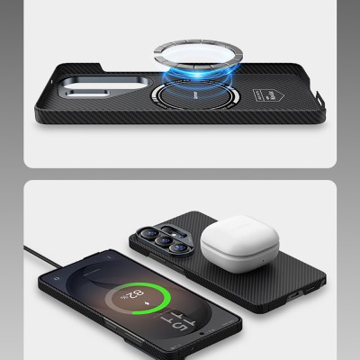 Benks M-safe Galaxy S26 Ultra Case with Charging Feature, Magnetic ArmorAir 600D Kevlar Fiber Cover - 8