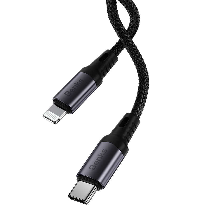 Benks M16 MFI Speedywind PD - Lightning Fast Charging Kablo - Siyah