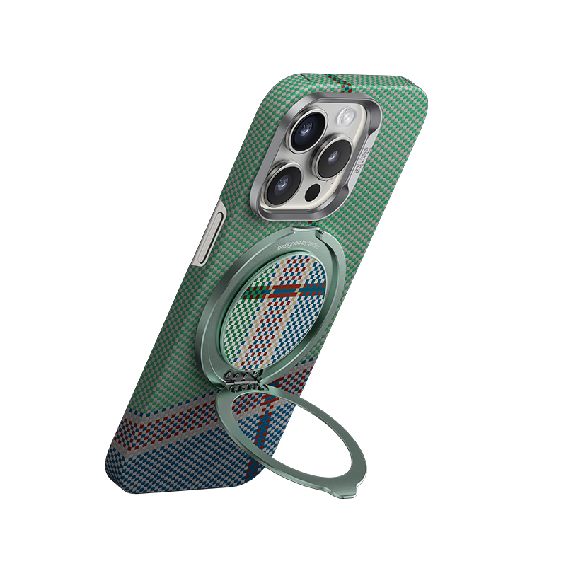 Benks Magnetik Özellikli 360 Derece Dönebilen Passion Green 600D Kevlar Tasarımlı Parmak Ring Stand - Yeşil