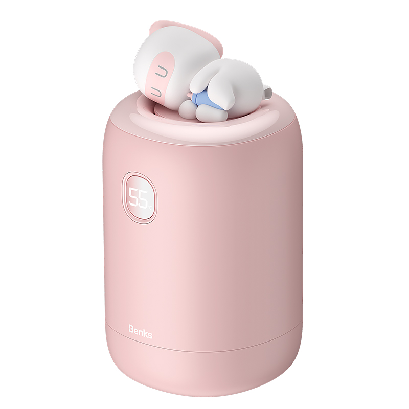 Benks NS03 Dijital Ekran El Isıtıcı Özellikli Aroma Kokulu Powerbank 15W 10000mAh - Pembe