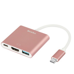 Benks U19 Type-C to 3 in 1 Adaptör (Usb 3.0+HDMI+Type-c) - Benks