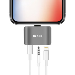 Benks U32 Lightning 3 in 1 Audio Adaptör - Benks