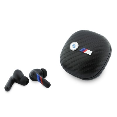 BMW Original Licensed ENC Technology PU Carbon Design In-Ear TWS Bluetooth Headphones M Edition with Metal Logo v5.4 - 1