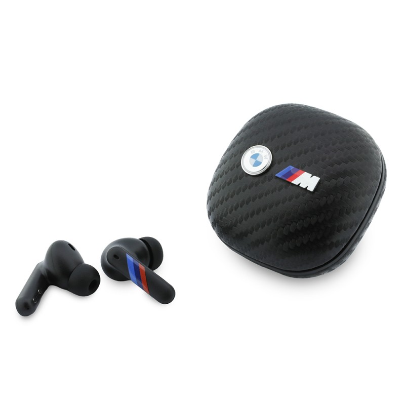 BMW Original Licensed ENC Technology PU Carbon Design In-Ear TWS Bluetooth Headphones M Edition with Metal Logo v5.4 - 1
