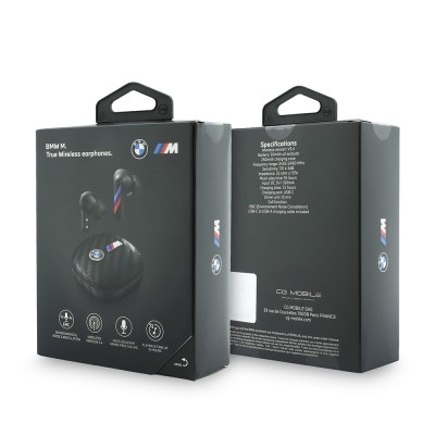 BMW Original Licensed ENC Technology PU Carbon Design In-Ear TWS Bluetooth Headphones M Edition with Metal Logo v5.4 - 6