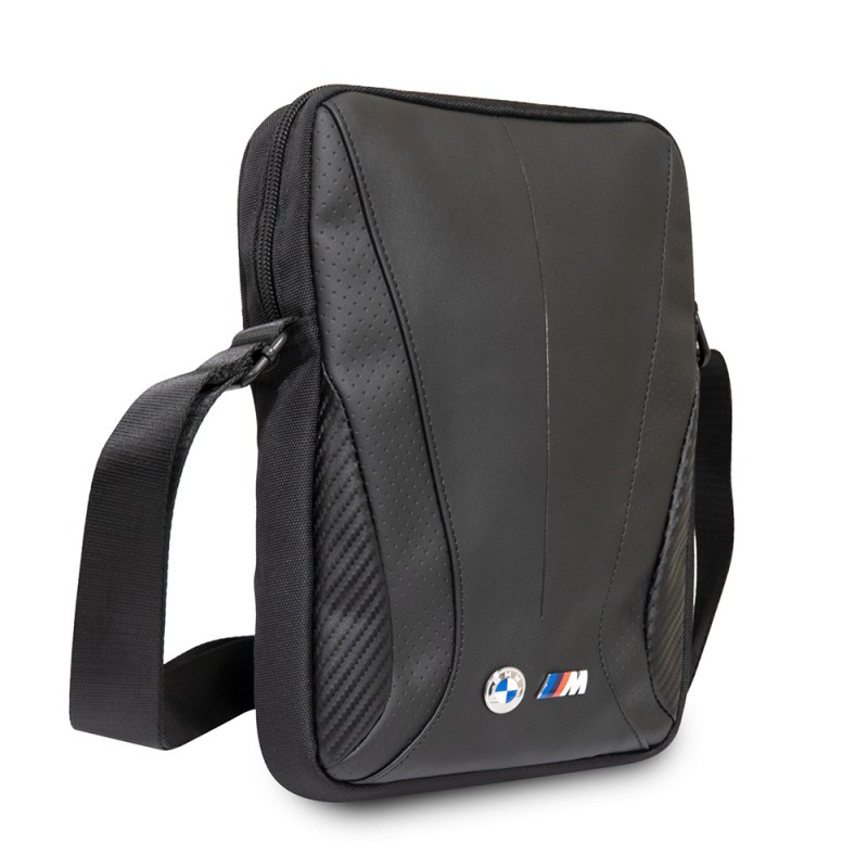 BMW Original Licensed Metal Logo Zippered Crossbody Tablet Bag - 5