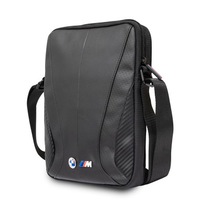 BMW Original Licensed Metal Logo Zippered Crossbody Tablet Bag - 2