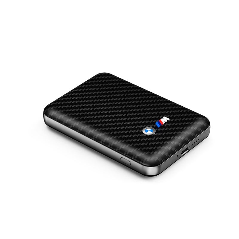 BMW Original Licensed PU Carbon Design Magnetic Powerbank with LED Light Indicator 5000mAh - 4