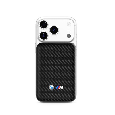BMW Orjinal Lisanslı PU Karbon Tasarımlı Led Işık Göstergeli Magnetik Powerbank 5000mAh