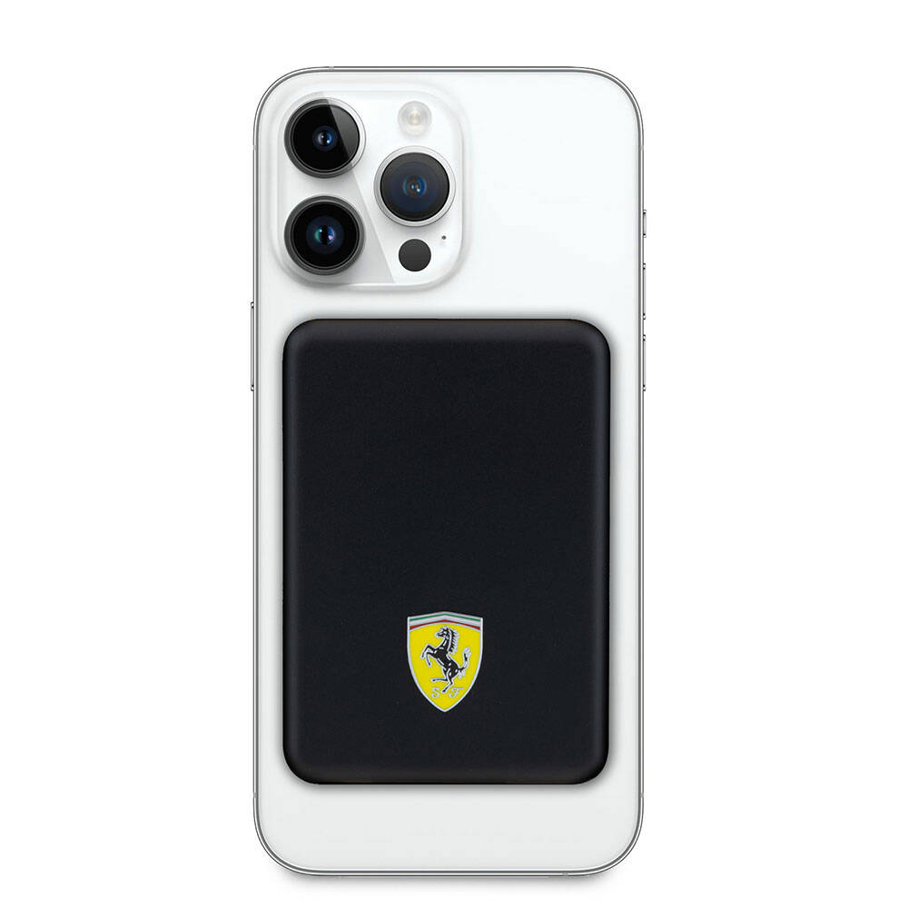 Ferrari Led Işıklı Göstergeli M-safe Magnetik Orjinal Lisanslı Powerbank 5000 Mah - Siyah