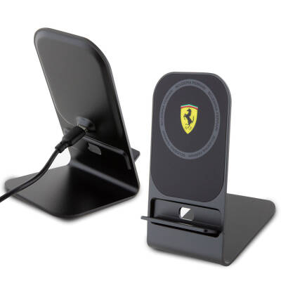 Ferrari Original Licensed Foldable Printed Shield Logo Stand Magnetic Wireless Charging Stand - Ferrari