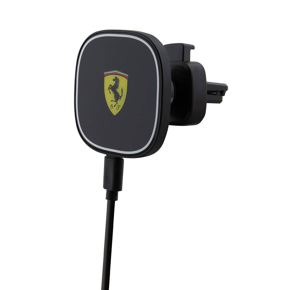 Ferrari Orjinal Lisanslı Havalandırma Tasarım Magnetik Oval Eşkenar Araç Telefon Tutucu - Siyah