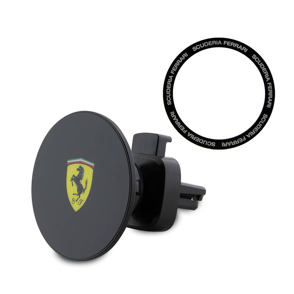 Ferrari Orjinal Lisanslı Havalandırma Tasarım Magnetik Shield Araç Telefon Tutucu - Siyah