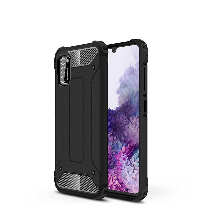 Galaxy A02S Kılıf Zore Crash Silikon Kapak - Siyah