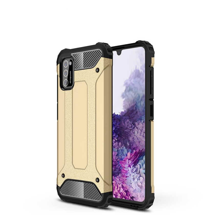 Galaxy A02S Kılıf Zore Crash Silikon Kapak - Gold