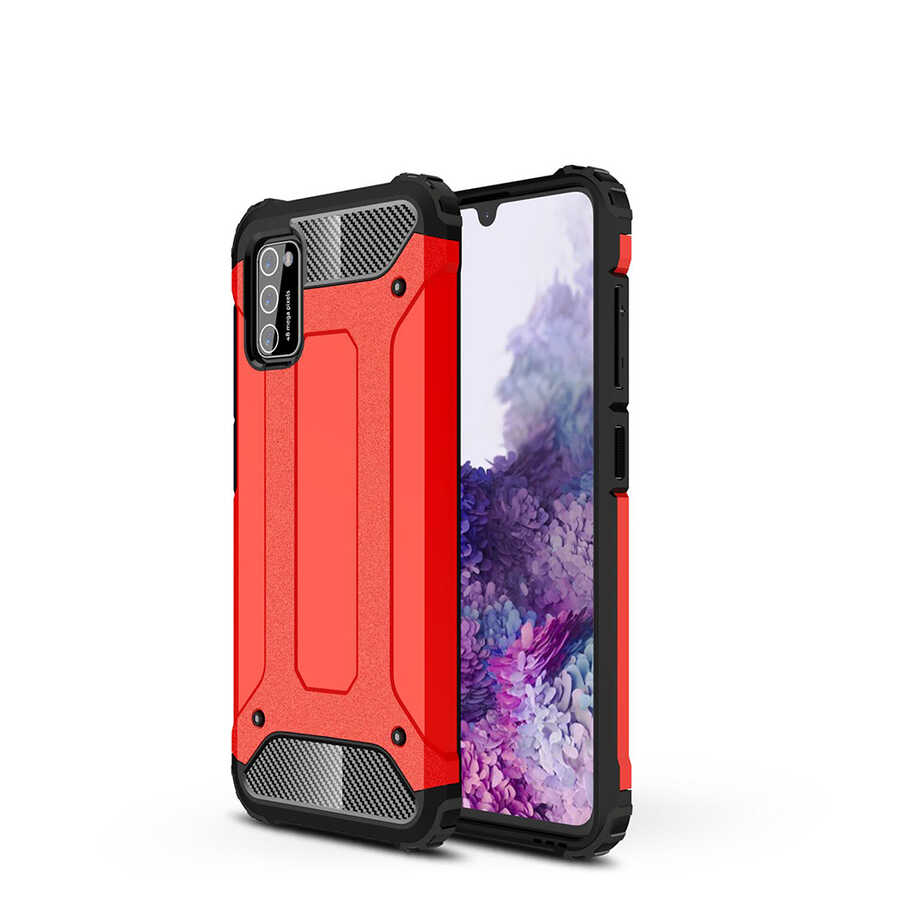 Galaxy A02S Kılıf Zore Crash Silikon Kapak - Kırmızı