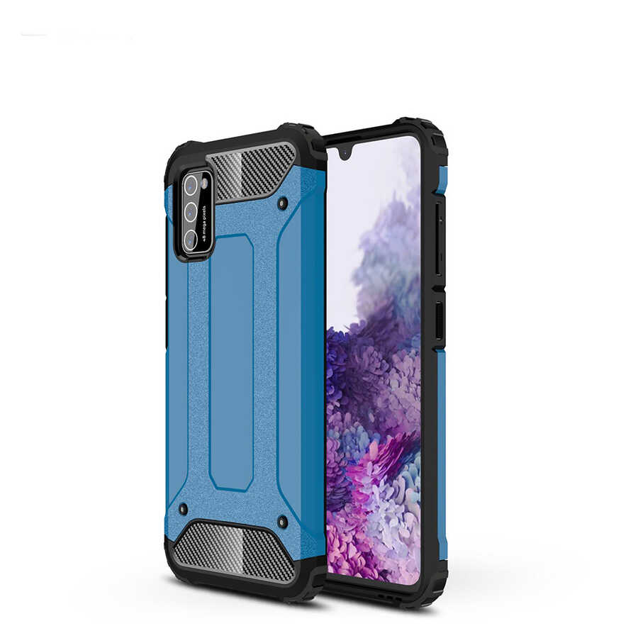 Galaxy A02S Kılıf Zore Crash Silikon Kapak - Mavi