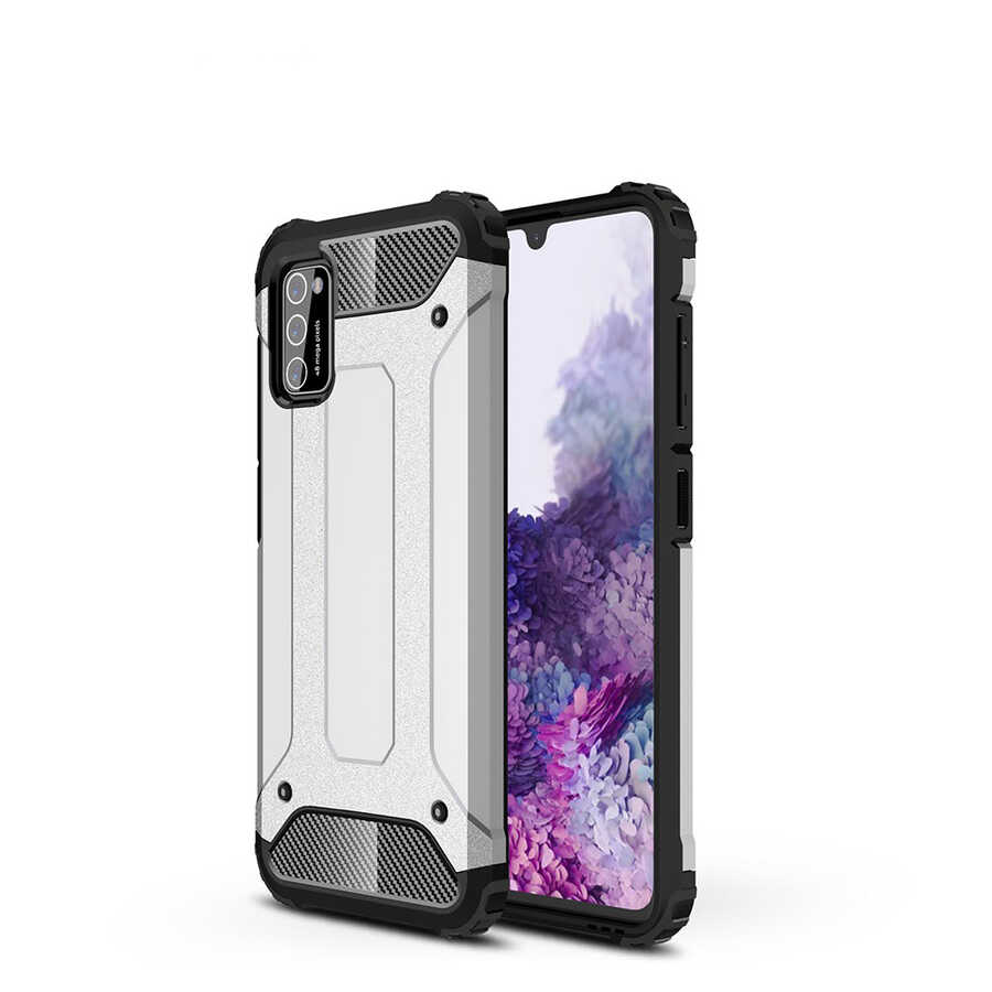 Galaxy A02S Kılıf Zore Crash Silikon Kapak - Gri