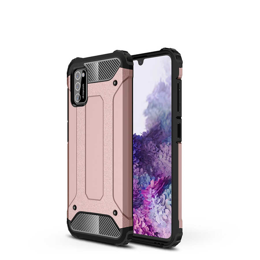 Galaxy A02S Kılıf Zore Crash Silikon Kapak - Rose Gold