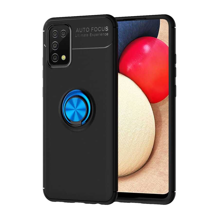 Galaxy A02S Kılıf Zore Ravel Silikon Kapak - Siyah-Mavi