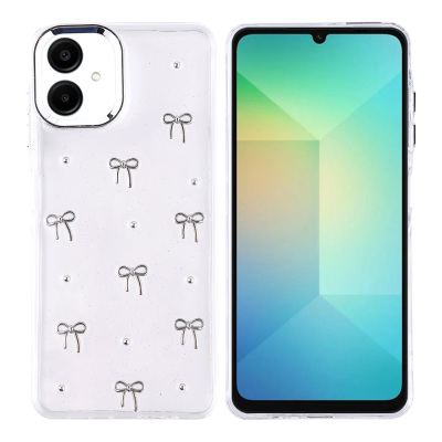 Galaxy A06 Kılıf Airbag Tasarımlı Simli Şeffaf Zore Kutup Kapak - Zore