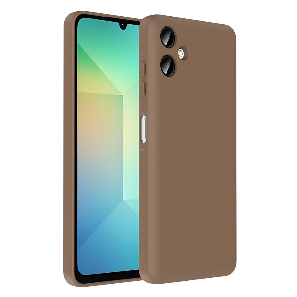 Galaxy A06 Kılıf Kamera Korumalı Kartlık Hazneli NXXA Vitra Kapak - Kahverengi