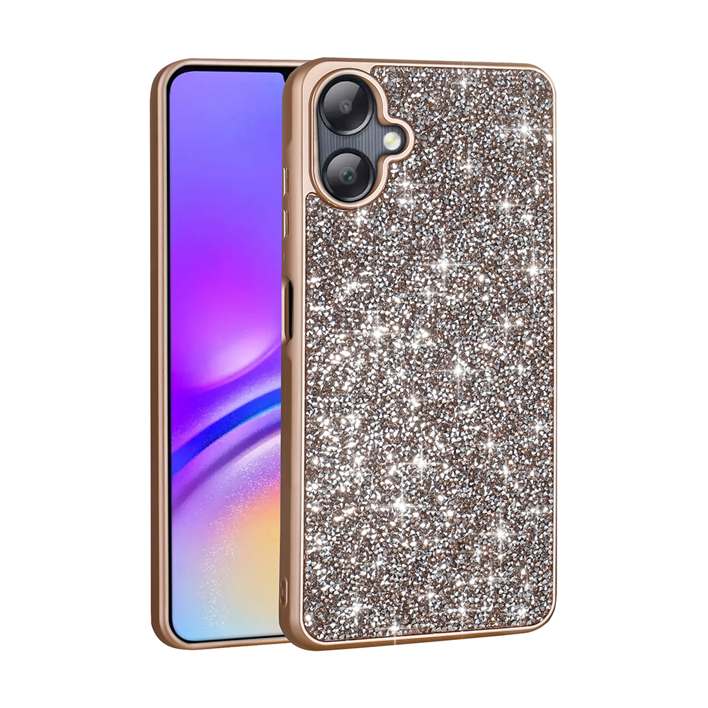 Galaxy A06 Kılıf Parlak Taşlı Tasarım NXXA Pırlanta Kapak - Gold