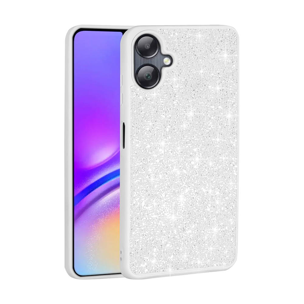 Galaxy A06 Kılıf Parlak Taşlı Tasarım NXXA Pırlanta Kapak - Beyaz