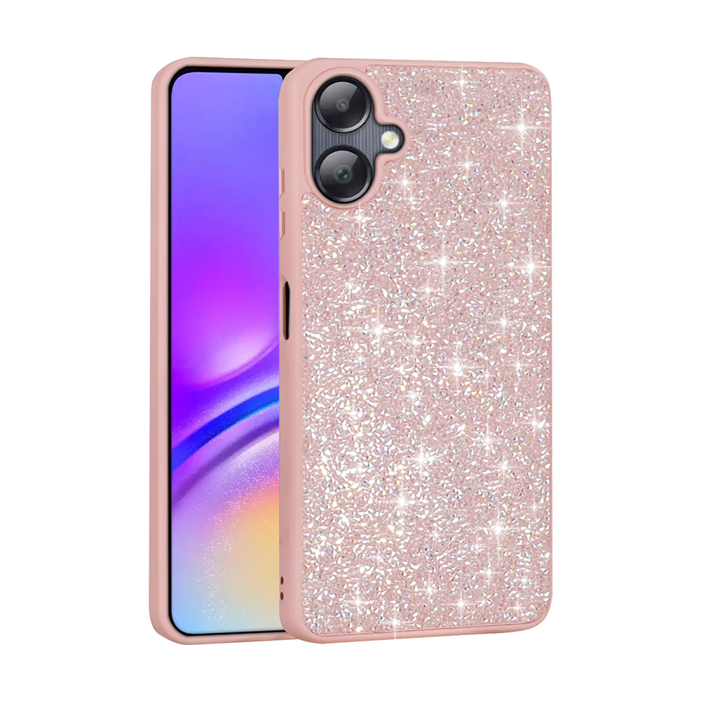 Galaxy A06 Kılıf Parlak Taşlı Tasarım NXXA Pırlanta Kapak - Pembe
