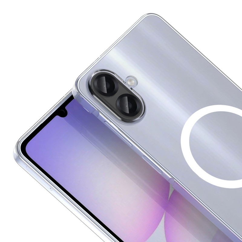 Galaxy A07 Camera Protected M-Safe Charging Transparent Zore London Hard PC Case - 4