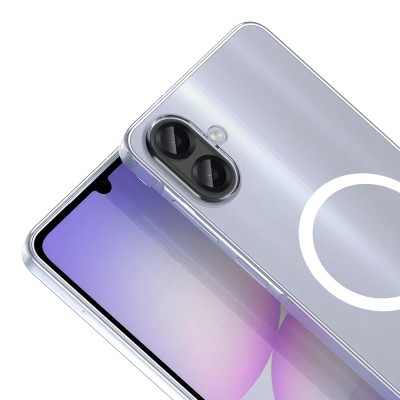 Galaxy A07 Kamera Korumalı M-Safe Şarj Özellikli Şeffaf Zore London Sert PC Kapak - 4