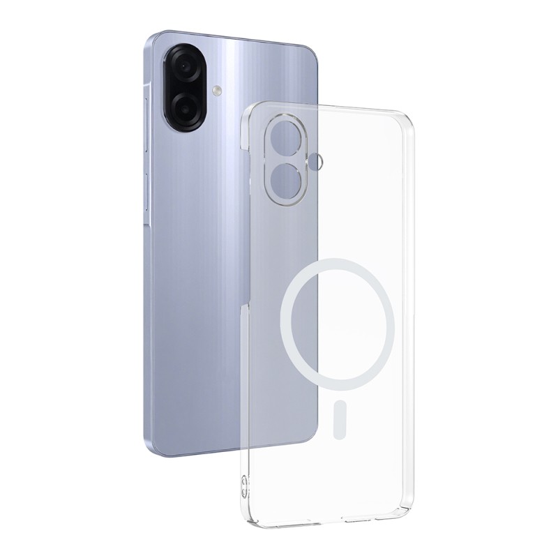 Galaxy A07 Kamera Korumalı M-Safe Şarj Özellikli Şeffaf Zore London Sert PC Kapak - 2